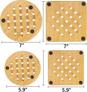 Lot de 8 tapis de dessous de plat en bambou pour la cuisine sous-verre en bois antidérapant - Product Image 2
