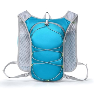 Sac à dos souple en nylon bleu avec fermeture éclair, bretelles rembourrées en maille respirante, unisexe, pour cyclisme en extérieur - Product Image 5