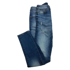 2026 Men's Denim Western Style Pants Stretch Boys Blue Washed Ripped <b>Jean</b> High <b>Waist</b> Regular Fit Baggy Selvedge Custom Men <b>Jeans</b> - Product Image 5
