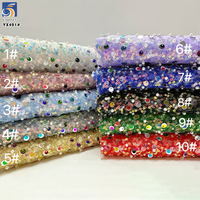 YX491 gros paillettes broderie perles perles dentelle tissu 2025 paillettes dentelle maille tissu