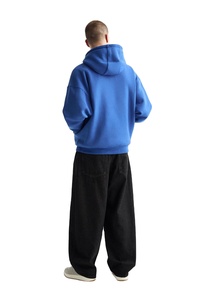 Egyptian Blue Oversized Hoodie for Men's 100% Cotton <b>Thermal</b> Hoodies for Winter with Lace Hooded Neck and Muff Pockets 2026 - Product Image 2