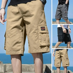 Pantalones Cortos Cargo para Hombre con Múltiples Bolsillos, Tela Transpirable con Cintura Elástica, Ropa de Calle Deportiva para Verano - Product Image 4