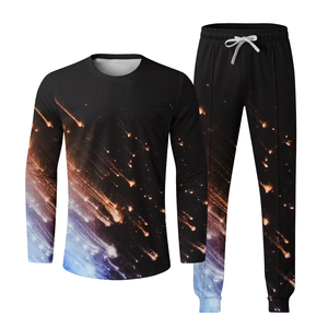 Ensemble de survêtement 2 pièces pour homme, grande taille, hiver, manches longues, uni, décontracté, léger, streetwear - Product Image 2