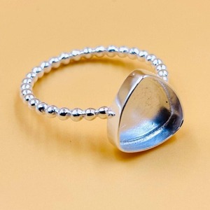 Trillion forme lunette bague réglage 925 en argent Sterling Base vierge pour résine lait maternel bricolage souvenir bijoux Cabochon pierre montage - Product Image 1