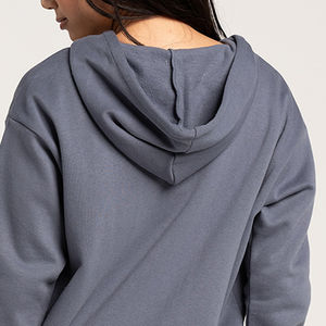 Sudadera con cremallera extragrande de algodón de alta calidad para mujer, ropa de calle con logotipo personalizado, Sudadera ligera con ajuste Regular - Product Image 3