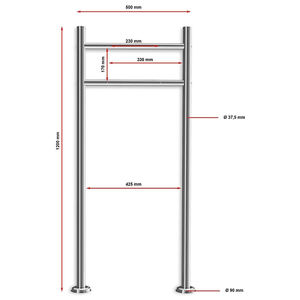 JH-Mech 견고하고 내구성 있는 3칸 우편함 시스템 무연탄색 556 X 270 X 1200 mm 독립형 우편함 3칸 - Product Image 3