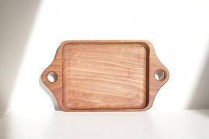 Nouveauté Plateau en bois de noyer carré, plateau empilable, sous-verre, plateau en bois long et fin, plateau de service pour le pain, plateau à collation - Product Image 3