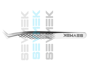 Argent 45 degrés pince à cils professionnelle en acier inoxydable Fiber Volume pointe extension pointe pointe cils fonction Durable - Product Image 4