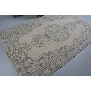 พรมตุรกีวินเทจคลาสสิก5.3 x 8.6ft ผ้าขนแกะทรงสี่เหลี่ยมผืนผ้าดีไซน์เย็บปะต่อสีน้ำตาลเบจ - Product Image 2