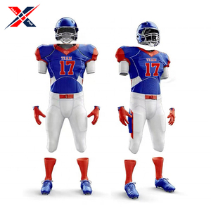 Uniforme de fútbol americano azul y blanco de alta calidad, tela ligera, para uso deportivo OEM el mejor servicio, talla grande disponible - Product Image 2