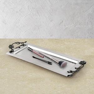 Plateau de service en métal indien artisanal multifonctionnel et écologique pour la maison et les restaurants, passe au lave-vaisselle, finition polie - Product Image 4