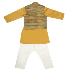 Boys <b>Waistcoat</b> Shalwar Suit - <b>Mustard</b> - Product Image 6