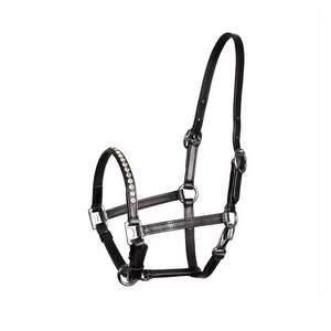 Accesorios de estilo de sillín inglés de alta calidad, cabestro de cuero de caballo genuino, de cristal de brida PVC, banda para la nariz ostentosa de alta visibilidad - Product Image 1