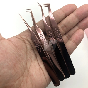 แหนบขนตาสแตนเลสสีโรสโกลด์ที่แยกได้อย่างแม่นยำส่วนขยายของพัดลมขนาดใหญ่สั่งทำได้ - Product Image 6