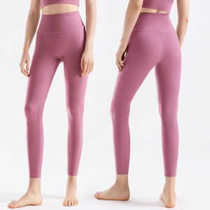 Vente en gros de leggings de yoga de qualité supérieure avec ceinture pliable coupe confortable tissu extensible doux pleine longueur & Options Capri - Product Image 2