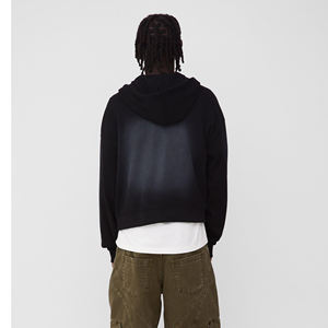 OEM de diseñador personalizado 500GSM Heavyweight Full Zip Hoodie Streetwear desgastado insignia chaqueta Sun Faded Stone invierno bordado - Product Image 2