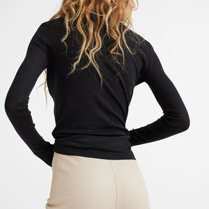 Jersey ajustado de algodón en blanco de lujo para entrenamiento callejero, ropa deportiva con abertura lateral, sudaderas para mujer - Product Image 4