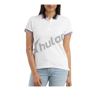 Alta calidad 100% algodón mujeres para Polo camisetas transpirable diseño personalizado negocios Casual tejido de punto 30 MOQ comprimido - Product Image 5