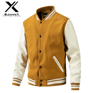 Custom <b>Men's</b> Loose Fit Varsity <b>Jacket</b> Windproof Breathable Reversible Eco-Friendly Canvas Embroidered <b>Letter</b> Design - Product Image 6