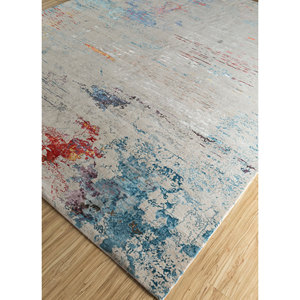 พรมขนสัตว์และไหมไผ่ถักมือสีเทาและดำ ลายแบบนามธรรม สำหรับใช้ในบ้าน-Srb(702) โดย Jaipur Rugs ZA - Product Image 2