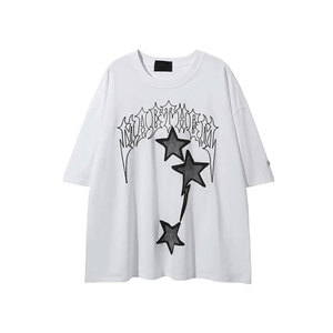 Ensemble de t-shirts en toile respirante à manches courtes de style streetwear décontracté unisexe pour hommes 2025, polyester/coton, logo imprimé - Product Image 4