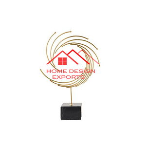 Morden ตกแต่งบ้านGoldenสําเร็จรูปประติมากรรมโลหะสีดําฐานหินอ่อนร้อนขายโลหะสําหรับHome Officeตารางตกแต่ง - Product Image 3