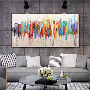 Color Rhythm <b>Abstract</b> Painting Custom Handmade <b>Canvas</b> Wall Art for Home Hotel Office Decor-Wholesale - Product Image 2