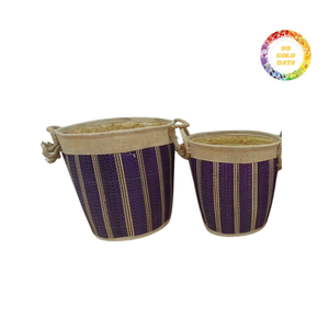 Panier décoratif en jonc de mer durable beauté tissée à la main pour les maisons modernes - Product Image 1