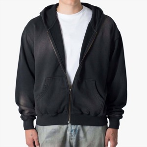 Soft Men's Faded Zip up Hoodie Comfortable High-Quality and Ideal for Casual Wear and Outdoor Activities Hoodies - Product Image 2