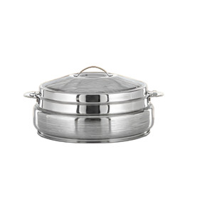 Pots chauds décoratifs de portion de nourriture de forme ronde pour l'hôtel et la maison Pot chaud de serveur de casseroles d'acier inoxydable. - Product Image 5