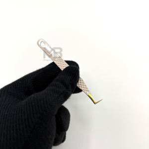 ที่หนีบขนตาปลอม90องศาสีนู้ดปลายต่อขนตาทำจากสเตนเลสสตีลญี่ปุ่น45องศา - Product Image 3