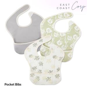 Mess Proof Baby <b>Bibs</b>, Waterproof Led Weaning Baby <b>Feeding</b> <b>Bibs</b> with Food Catcher, Travel <b>Feeding</b> <b>Bibs</b> - Product Image 3