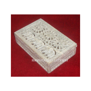 รูปทรงโบราณที่สวยงามพร้อมการออกแบบช้างกล่องเครื่องประดับแกะสลักหินสบู่ธรรมชาติสําหรับของขวัญธุรกิจพร้อมกล่องปริมาณจํานวนมาก - Product Image 1