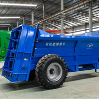 Épandeur de fumier et de compost sec à grande capacité 140 CV, entraîné par tracteur agricole, avec boîte de vitesses, pour épandage de 6 à 20 m