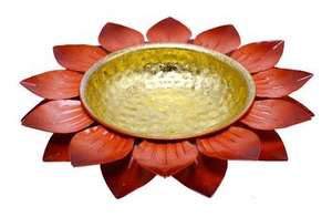 Bol décoratif Urli en laiton au design tournesol doré moderne Cadeau de mariage élégant Décoration de centre de table et de bougeoir - Product Image 3