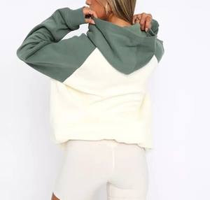 Sudadera con capucha de gran tamaño de alta calidad para mujer, diseño de hombro caído Vintage, forro polar mezclado de algodón cómodo para Otoño Invierno - Product Image 3