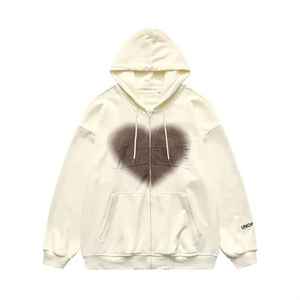 Sweat à capuche pour homme de haute qualité, personnalisé, brodé, hiver, 100% polyester, fermeture éclair - Product Image 2
