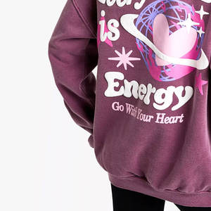 Sudadera con Capucha de Diseño Nuevo para Mujer, Estilo Deportivo Urbano de Invierno, con Estampado Puff, de Alta Calidad, Hecha a Medida, de Forro Polar - Product Image 6