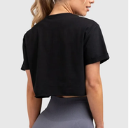 T-shirt court à manches courtes pour femme, style streetwear, tie-dye délavé, avec logo personnalisé et appliques estivales, haute qualité, pour le sport et la gym