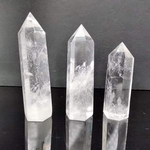 Premium Quality Natural Clear Quartz <b>Tower</b> Polished Reiki Chakra Healing for Jewelry Making 2-4 Inch 80g Color <b>Play</b> Available - Product Image 2