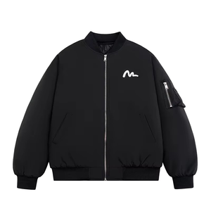 Blouson Aviateur Homme Hiver Tendance Brodé Respirant Résistant Coupe-Vent Fermeture Éclair Décontracté Long - Product Image 1