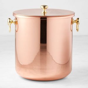 Cubo de hielo de cobre de estilo antiguo con diseño lujoso para exhibición de bebidas en recepciones de fiestas y entretenimiento formal en el hogar - Product Image 6