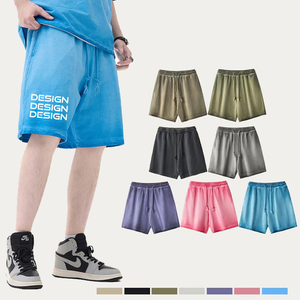Men's High Street Trend Summer Sports Shorts Comfortable Casual Solid Color Washed Shorts with Customizable Logo - Product Image 1