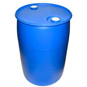 Fût cylindrique en plastique HDPE bleu de 200 L (55 gallons) à double couvercle, recyclable, pour le stockage de produits chimiques et d'eau - Product Image 2