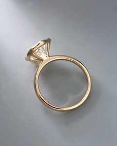 Anillo de Diamantes de Lujo con Engaste de Media Montura, Plata S925, Chapado en Oro de 18k, Anillos de Moissanita de 2CT, Anillo de Moissanita Certificado por GRA - Product Image 4