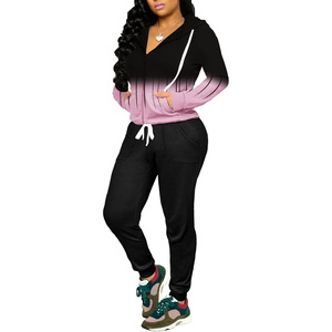 Ensemble 2 pièces personnalisé avec logo pour femme : sweat à capuche oversize et pantalon en molleton chaud en coton et polyester, taille plus - Product Image 5