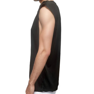 Camiseta sin mangas informal para correr para hombre, algodón transpirable, equipo de entrenamiento para gimnasio, logotipo personalizado, talla XL, deportes al aire libre, tejido antiretráctil - Product Image 3