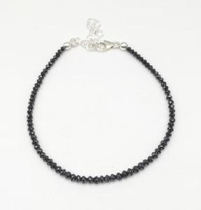 Black Diamond Faceted <b>Beads</b> <b>Bracelet</b> Natural Diamond <b>Beads</b> <b>Silver</b> <b>Bracelet</b> Halloween Sale 925 <b>Sterling</b> <b>Silver</b> Amazing Women Gift - Product Image 4