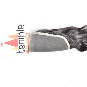 Extensions de cheveux humains 100% non traités, 5*5 HD Closure Temple vietnamien pour femmes, couleur noire naturelle, sans traitement, ondulation - Product Image 1