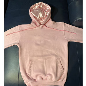 Gran oferta, sudaderas con capucha con logotipo personalizado, sombrero forrado de seda satinada, 100% de algodón Sudadera con capucha, jersey de manga larga con forro de satén para hombre, sudadera transpirable OEM - Product Image 5